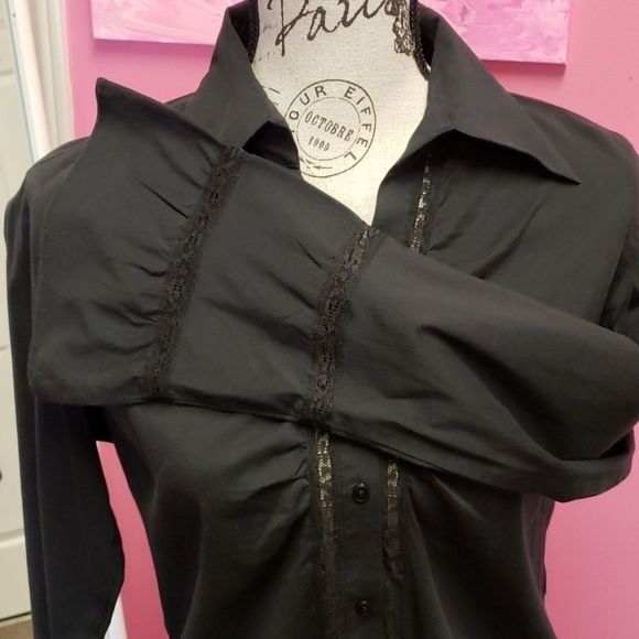 Daniel 🖤🖤 Hetcher Black Blouse Shirt Top - Picture 8 of 11